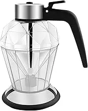 Glass Honey Dispenser, Clear Syrup Jar with Handle, 200ml Capacity Leak Proof Drizzle Container, Portable Kitchen Bottle, Made of Sturdy Glass 3.74x5.91in