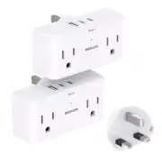 2 Pack US to UK Ireland Travel Plug Adapter, Type G Travel Adapter with 4 Out...