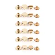 10 Set 8mm Solid Brass Button Stud Screw Nail Screwback For Leather Rivet Gold