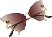 [VALICLUD] Men and Rimless Glasses Butterfly Shaped Party Glasses Creative Design