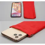 GMO   NOKIA 3.1 PLUS 3.2 彈片開口雙層絨布袋手機袋 紅色 保護袋絨布套手機套保護套