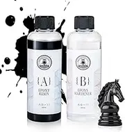 SANAAA epoxy Resin black474ml,Glossy Bubble Free epoxy Resin,Table top epoxy Resin for Arts and Crafts,Casting,DIY,Resin Art,Moulds,Jewellery (237mlx2)