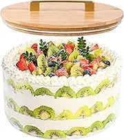 Large Salad Bowl, 155 oz Trifle Bowl Glass with Sealed Lid,Large Glass Food Storage Versatile Serving Bowl for Laying Ice Cream,Cake,Cupcake,Salad,Fruit,Baking,Dessert and Party Diy, Microwave Safe