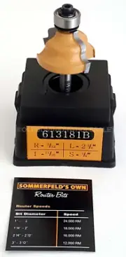 NEW Sommerfelds Tools for Wood 613181B Wavy Edge Bit with 1/2" Bearing