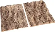 Outanaya 2pcs Natural Reptile Bark Hide Decor for Terrarium Safe Climbing Platform for Snakes Lizards Turtles and Bearded Dragons and Creative Landscape Decoration