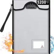 Fireproof Document Bag with Lock (5200℉), 15”X 11”Fireproof Money Bag, Waterproo
