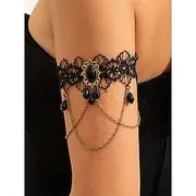 Women's Arm-Chain Black Acrylic Alloy Punk Vintage Style Helloween