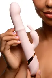 Inmi Bunny Slide 10.2" Sliding Ring Silicone Rabbit Vibrator