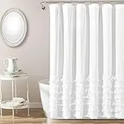 Lush Decor Avery Shower Curtain, 72 by 72-Inch, White