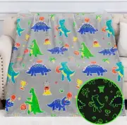 Glow in the Dark Dinosaur Blankets Childrens Flannel Throw Blanket (15)