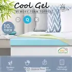 10cm Queen Size Cool Gel thick Memory Foam Mattress Topper Underlay Bamboo Cover