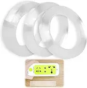 Double Sided Tape Heavy Duty - 3 Rolls 15m Total, Extra Strong Clear Adhesive for Walls Posters Carpets Home Decor, Multi-Purpose Non-Slip Sided Tape for Smooth Surfaces