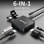 ANYOYO 6-IN-1 USB TYPE-C 轉 HDMI 帶 PD100W 快速充電 USB 3.0 5GBPS