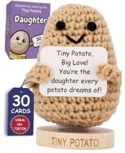 Daughter Gifts for Mothers Day - Handmade Crochet Potato with 30 Positive