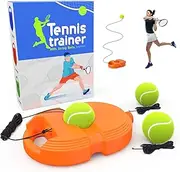 CHEGIF Tennis Trainer Rebound Ball with 3 String Balls, Solo Tennis Training Equipment,Portable Tennis Practice Training Tools for Adults, Olders, Beginners Sport Exercise