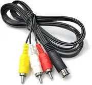 myezfit DIN 9 Pin to RCA Audio Video Composite Cable 9P Male Plug to 3 RCA Male Stereo AV Wire Connection Wire Cable for Digital Camcorders,Satellite Receivers,DVD Players, PC,TV