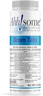 AhhSome Water Care Spa Bromine Tablets, Low Odor, Skin-Friendly Spa Sanitizer for Hot Tubs & Spas, Soft Water Feel, Fast-Dissolving, Compatible with Bromine Systems, Easy to Use, 1.5 lbs Container