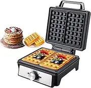 1600W Electric Breakfast Sandwich Maker, Waffle Maker, Led Light, Double-sided Heating, Equipped with Non-stick Coating, Easy To Clean, Splash Proof Handles，perfect for Waffles, Hash Browns