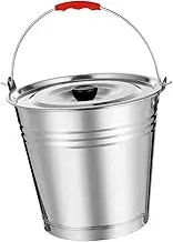 EXHUMKY 1 Set Stainless Steel Water Storage Bucket with Lid Beverage Ice Storage for Home Party Use Durable Multi Functional Ice Bucket for Bars Ktv Beach Events