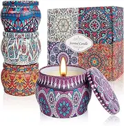 Scented Candles Gift Set for Women Mom, Aromatherapy Candles Stress Relief Ideal Gifts for Birthday Christmas Mother's Day Valentine's Day Anniversary 4 Pack