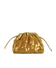 Bottega Veneta Sequin-Embellished Ruched Crossbody Bag One size Brown