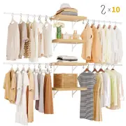 Heavy Duty Clothes Rail with 4 Hanger Rods & Adjustable Garment Rack 10 Hooks
