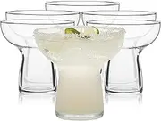 Libbey Stemless Margarita Glasses Set of 6, Modern Margarita Glasses, Lightweight, Unique Bar Glasses, Lead-Free Margarita Set, 10.25 Ounces
