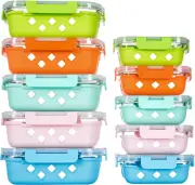 10 Pack Glass Meal Prep Containers with Removable Silicone Sleeves,Food Storage