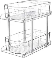 Sliding Basket Drawer Organizer, Bathroom Countertop Storage, Clear Cabinet Organizer Drawer Organizer, Large Clear Bathroom Organizer for Home, Living Room, Office