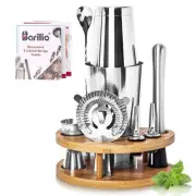 Elite Mixology Bartender Kit with Stand - Cocktail Shaker Set with Bamboo Sta...