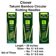 Clover Takumi Circular Knitting Needles Set 29 Inches 6 7 8