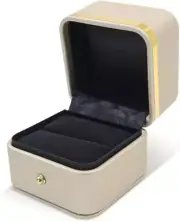 Gorgeous Ring Box with Golden Border, Premium PU Leather Ring Gift Box