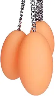 BDSM Anal Butt Plug Silicone Anal Beads with Stainless Steel Chain Anal Plug Anal Dildo Large Egg Anal Butt Plug Massage Vagina Sex Toys for Men Women(Orange L - Ø 8.5cm)