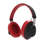 TMS Wireless Headphone with Microphone Monitor Studio Bluetooth Headset Voice Control for Music and Phones Red