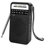 Portable Radio AM FM, Transistor Radio with Loud Speaker, Headphone Black
