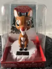 Solar Bobblehead Christmas Rudolph The Red Nose Reindeer Snow, Stocking Stuffer