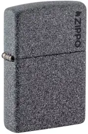 Zippo 211ZL, Classic Iron Stone Finish Lighter With Logo, NEW