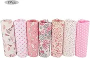 7pcs Flowers Squares Cotton Fabric, Quilting Sewing Precut Material Sheet, for DIY Craft Sewing Handwork(25 * 25cm)