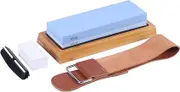 1000/6000 Grit White Corundum -Sided Whetstone with Leather Strop White Stone Correction an Multicolor224 One Size