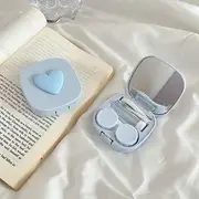 Baburu - Heart Contact Lens Case (various designs) Blue Heart - Blue - One Size