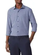 [Van Heusen] Slim Fit 1 Collar Mini Check Shirt in Navy