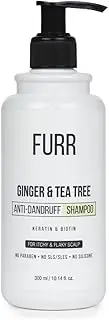 FURR Ginger & Tea Tree Anti Dandruff Shampoo - 300 Ml | Blocks DHT & Reduces Hair Fall | For All Hair Types | Sulhate & Paraben Free| Vegan & Creulty Free