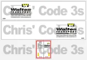 Code 3 Adhesive Vinyl Trailer Decal - Walton Transport 1/50 1/64 1/76 1/87 1/148