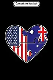 Composition Notebook: Australia USA Flag Australian American Couples Journal/Notebook Blank Lined Ruled 6x9 100 Pages