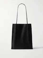 [The Row] The Row - To Go Large Leather-trimmed Nubuck Tote - Black - One size One size Black