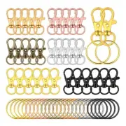 120x Swivel Clasps Lanyard Hooks Keychain Clip Alloy Rings for Keychain Purse