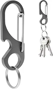 [ZJMCAJY] 2 Pcs Titanium Carabiner Keychain Clip, Portable Key Ring Holder with Bottle Opener EDC Anti Lost Backpack Keychain Hook for Men Women