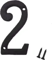 3 Inch House Numbers, Cast Iron Mailbox Number/Home Address Number, Number 2