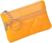 [Hemasa] Coin Wallet Zipper Coin Purse Key Bags Change Purse Earphone Organizer Card Bags Simple Small Pocket Bags Pouch, Yellow, 12cm
