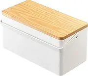 Yamazaki 5060 Tower Sewing Box, White, Steel/Wood/ABS Resin/Cotton/Polyester, Minimalist Design, 27 x 14 x 13.5 cm (L x W x H)